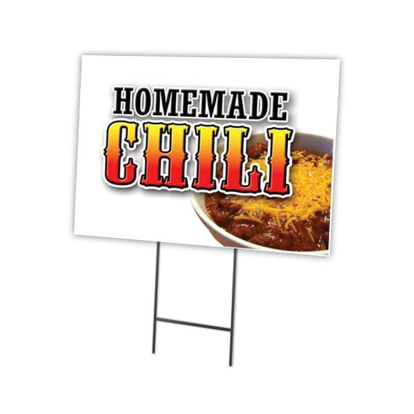 Signmission Homemade Chili Yard Sign & Stake outdoor plastic coroplast window, C-1216 Homemade Chili C-1216 Homemade Chili - main